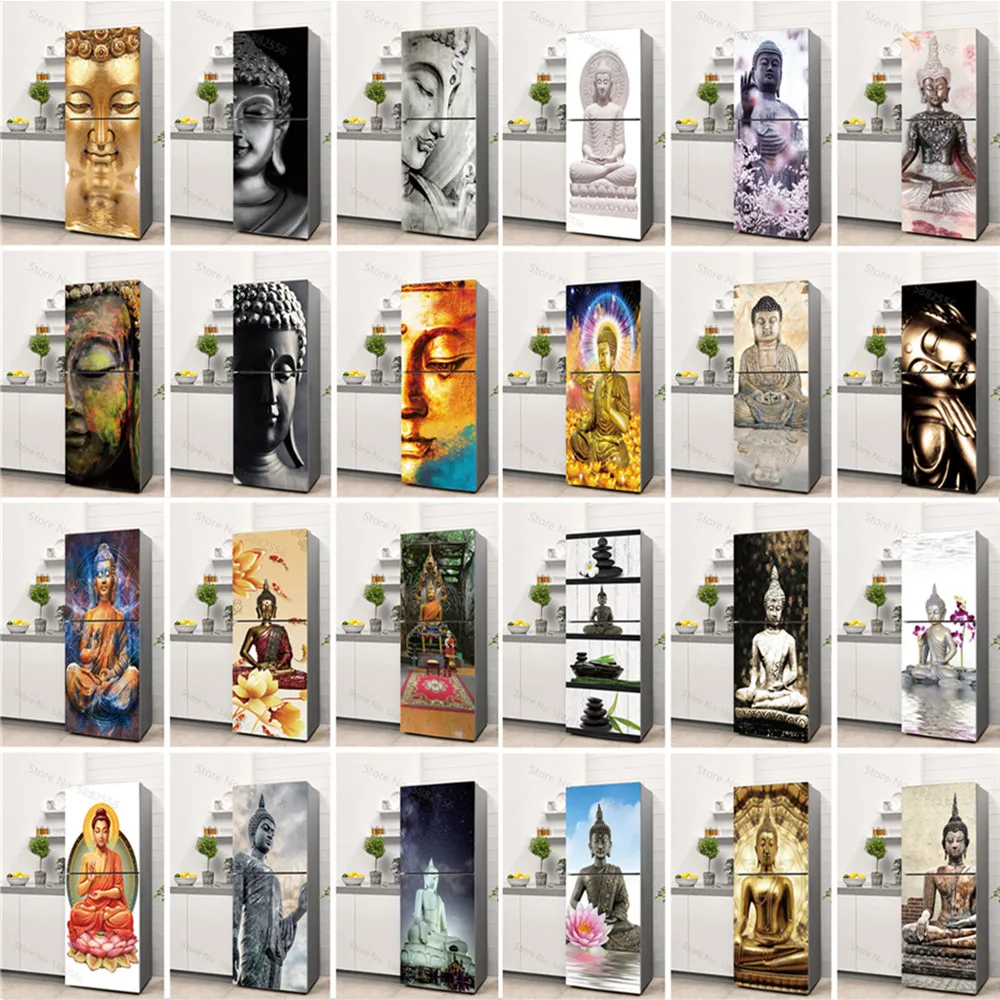 Full Cover Adhesive - Buddha art-vinil adesivo para geladeira, tampa
