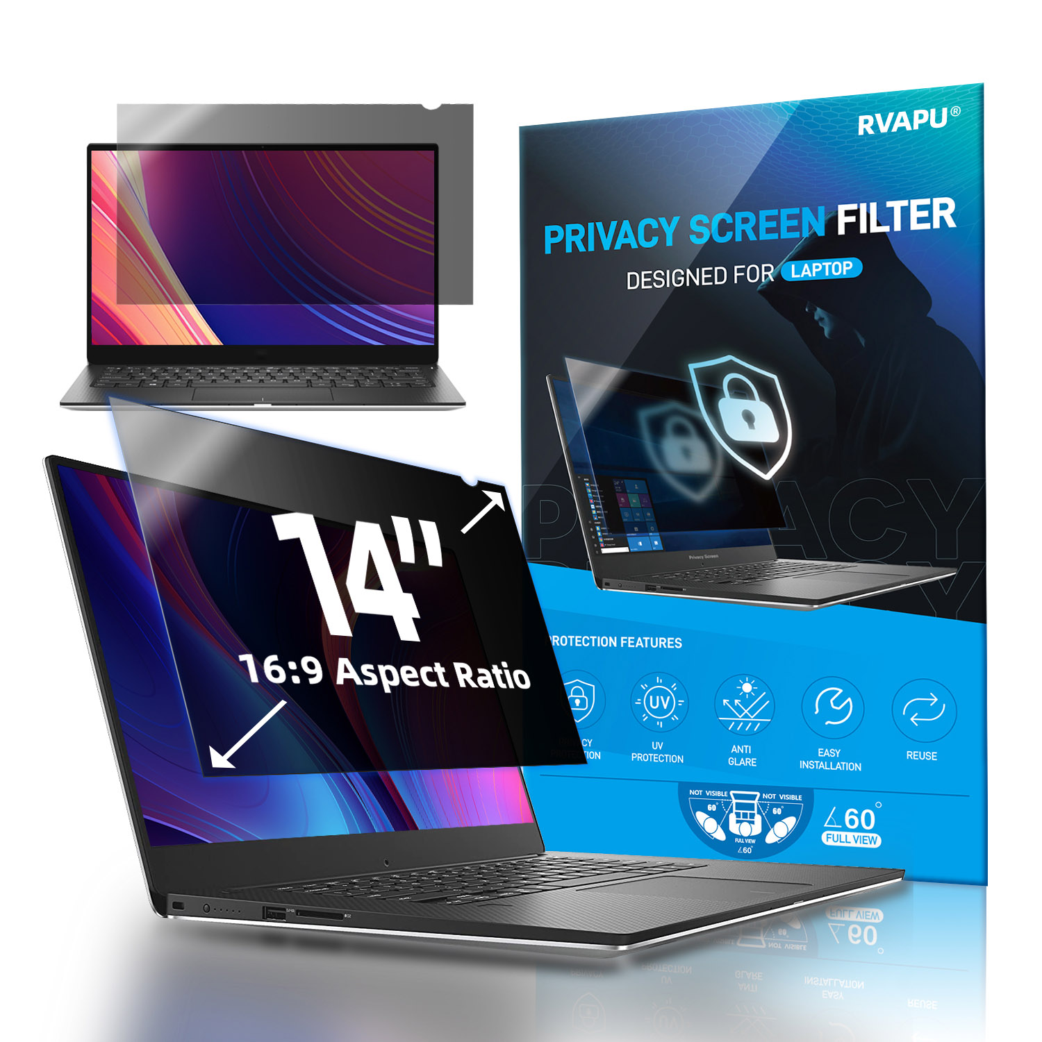 Matte Anti Glare Screen - Para laptop 14 polegadas privacidade anti-peep/espião