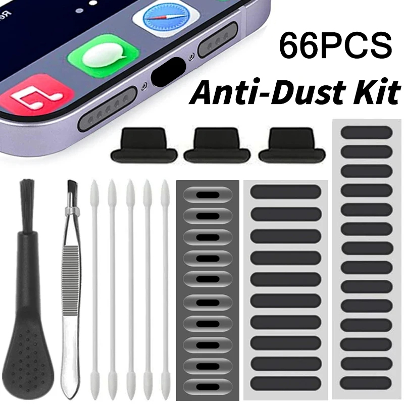 66 pçs poeira plug telefone al - Dust Removal Sticker avaliação e preço