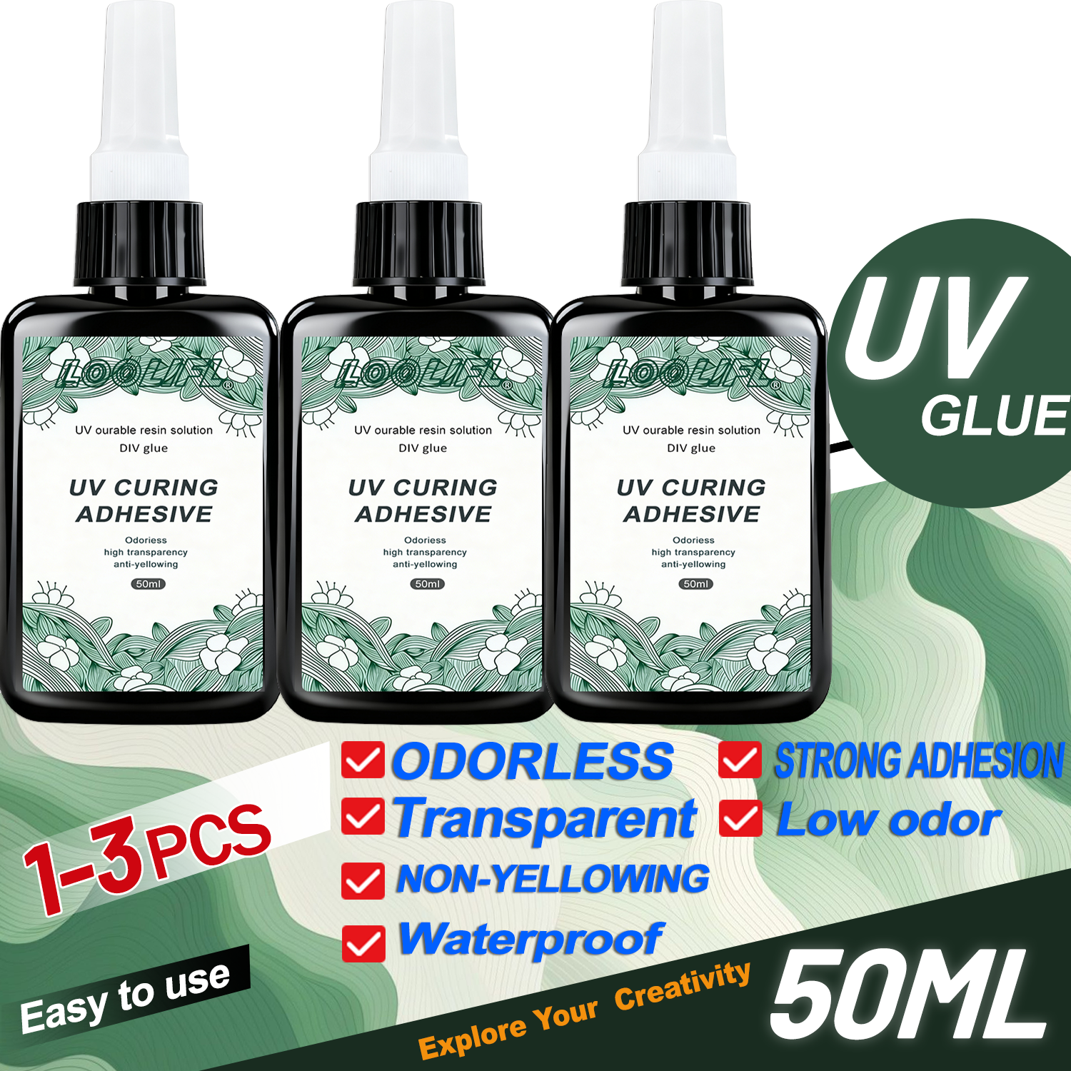 LOOLIFL Novo Adesivo UV Forte  - Liquid Uv Glue Kit avaliação e preço