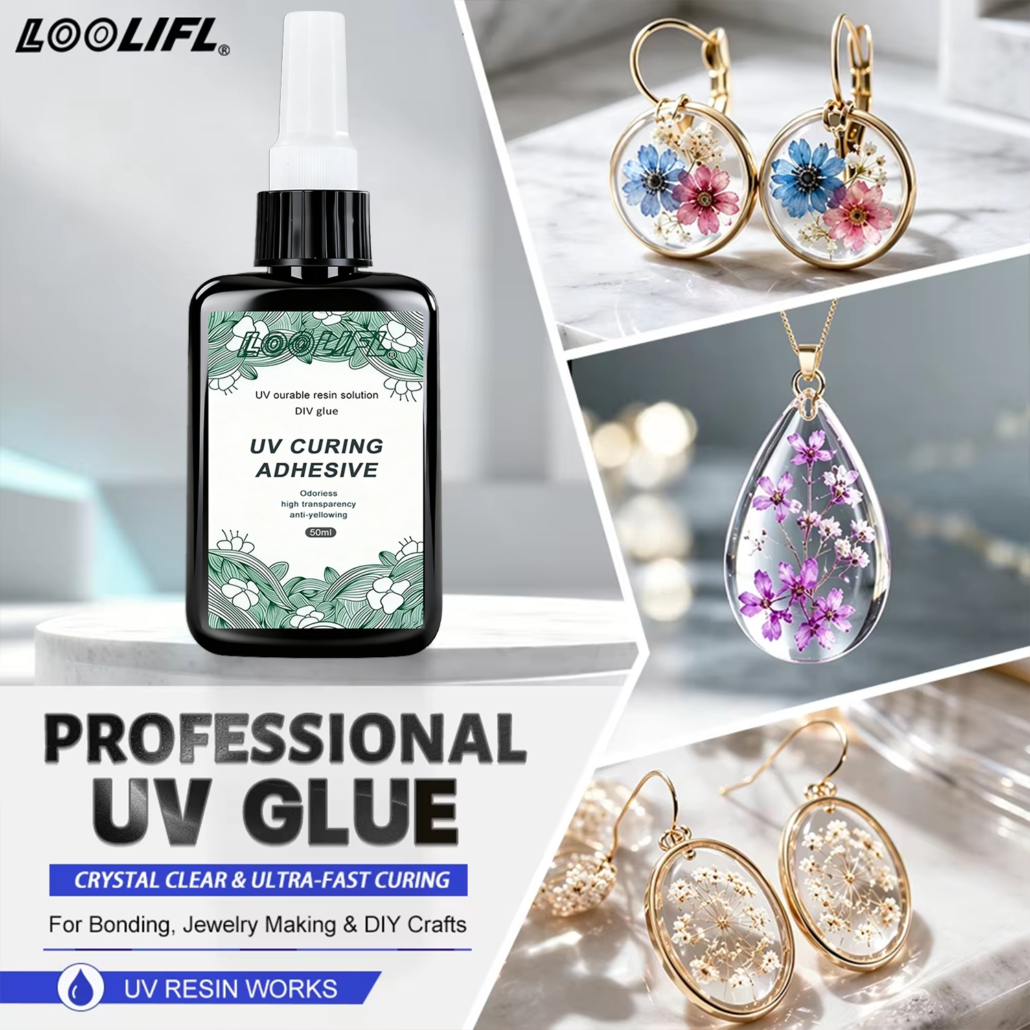 LOOLIFL Novo Adesivo UV Forte  - Liquid Uv Glue Kit avaliação e preço