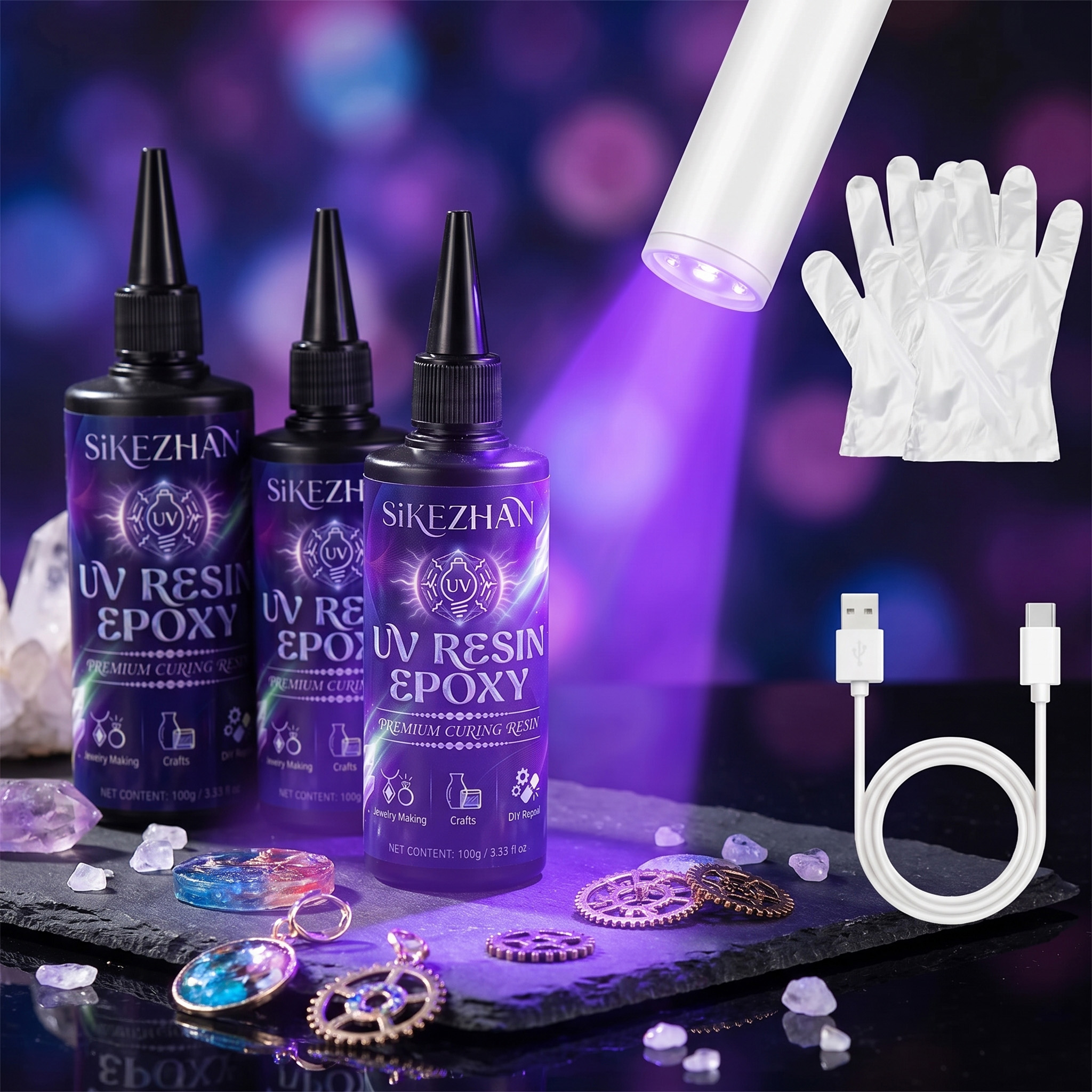 Kit de Cola UV Cristalina com  - Liquid Uv Glue Kit avaliação e preço