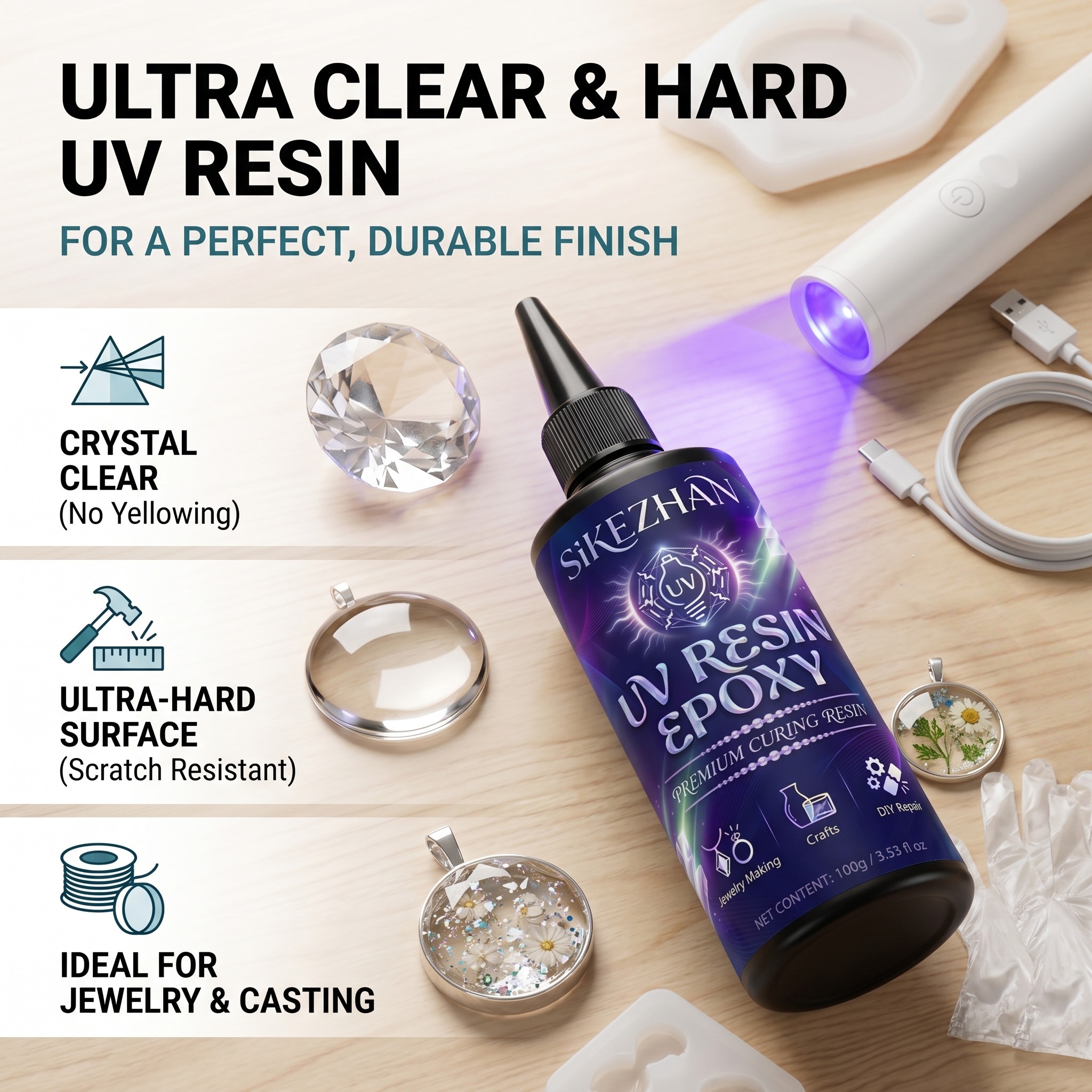 Kit de Cola UV Cristalina com  - Liquid Uv Glue Kit avaliação e preço