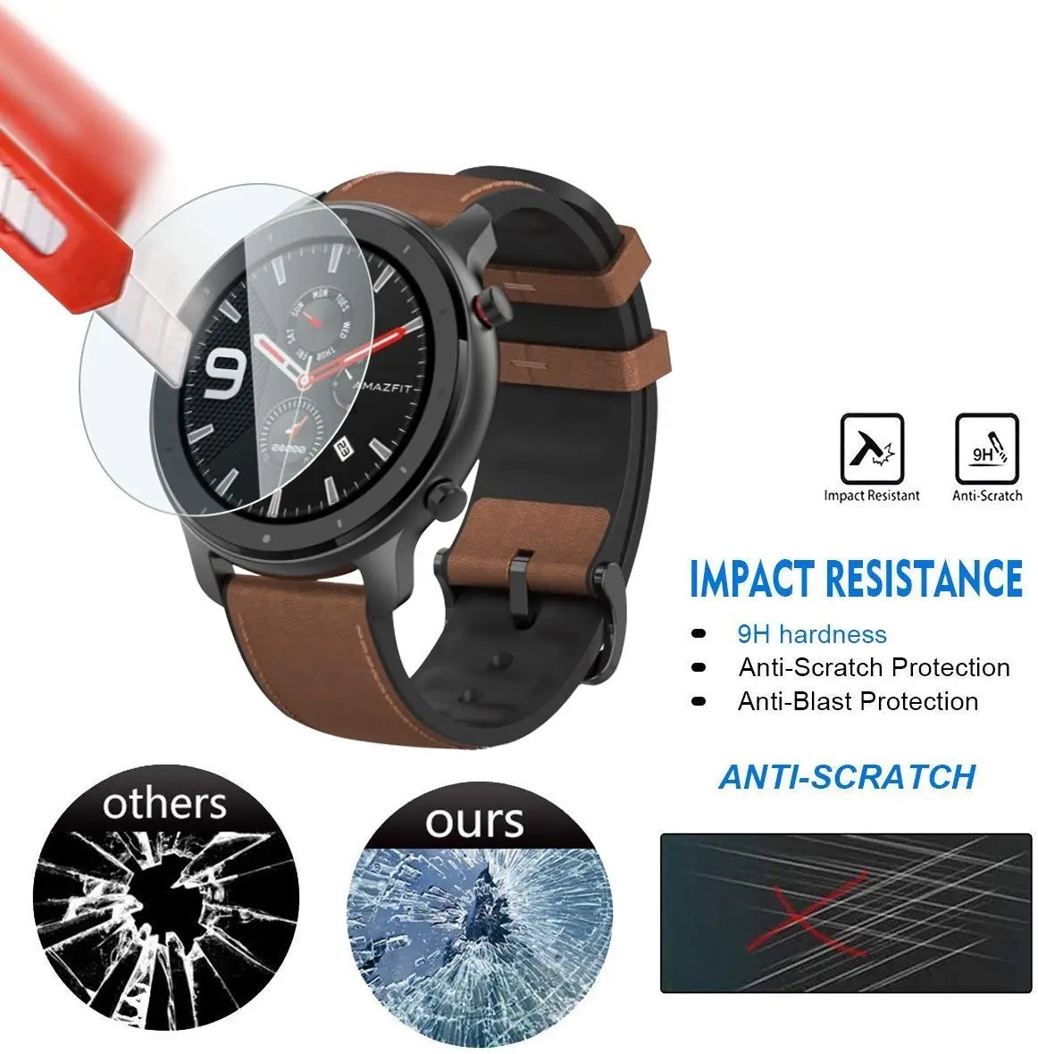 Película de vidro temperado 9h - Smartwatch Screen Film avaliação e preço